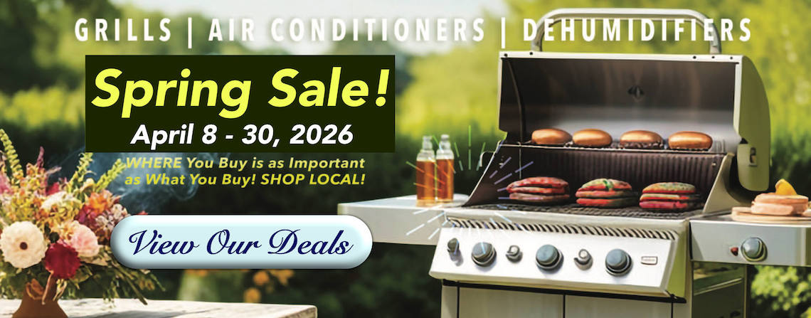 Spring Sale April 8-30, 2026: Grills, Air Conditioners, Dehumidifiers